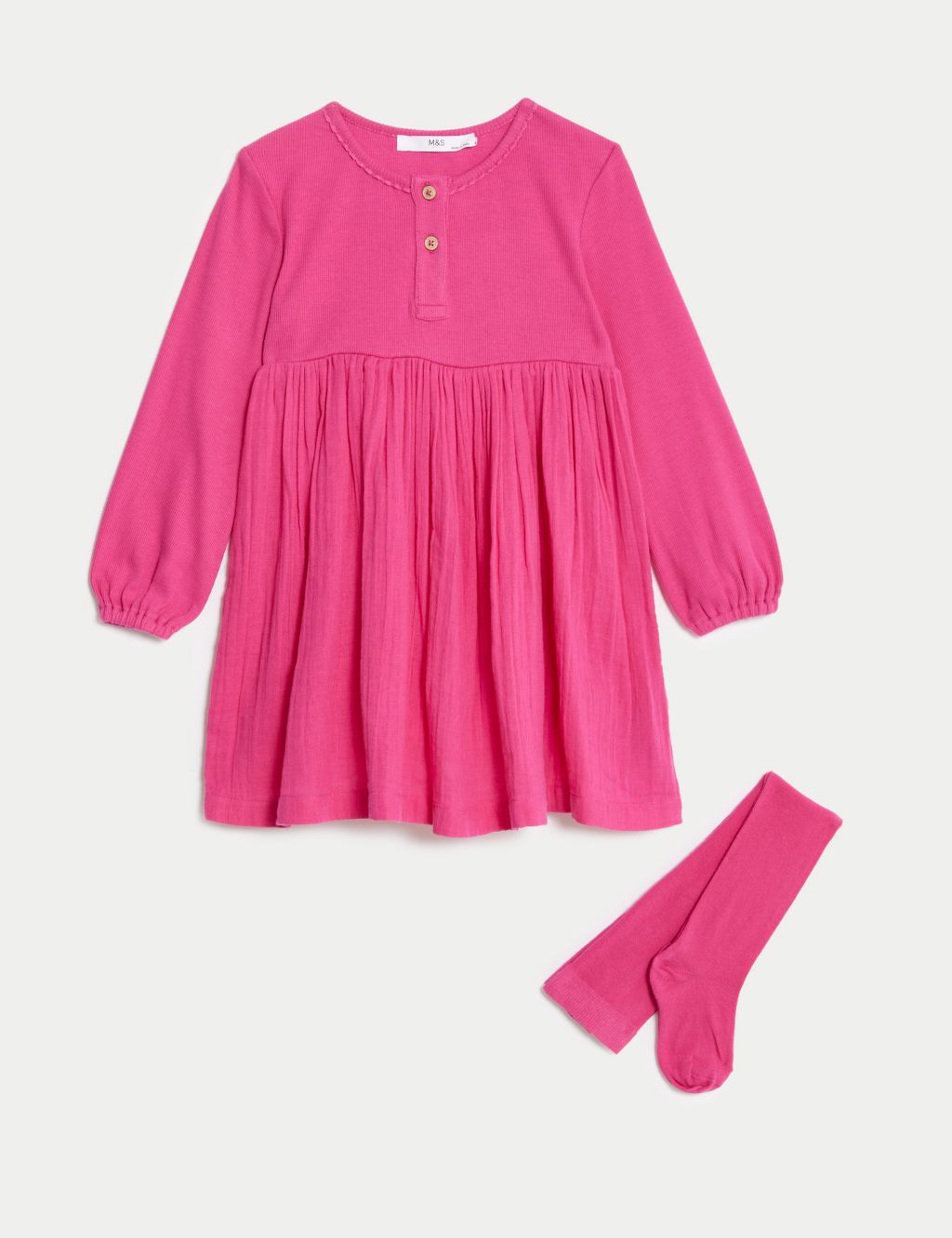 Cotton Rich Dress & Tights Outfit (2-8 Yrs) image 2