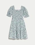 Sukienka Mini Me z falbanami w kwiaty 100% bawełny (2–8 lat)