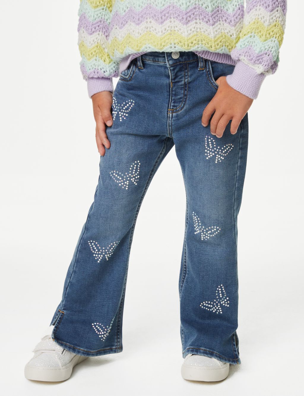 Regular Denim Butterfly Flared Jeans (2-8 Yrs) image 4