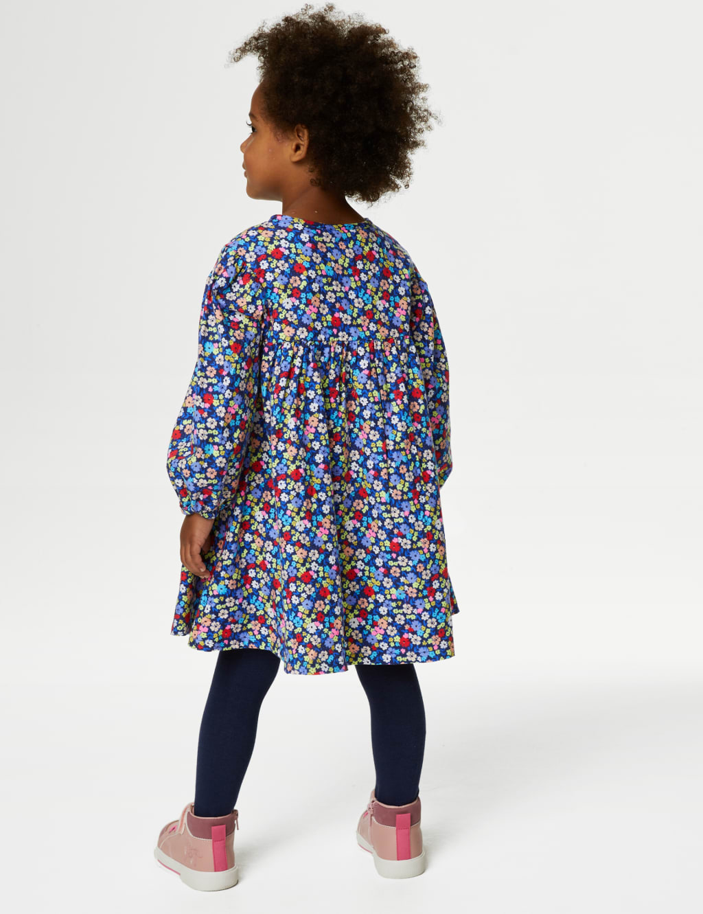 Cotton Rich Floral Dress & Tights Outfit (2-8 Yrs) image 4