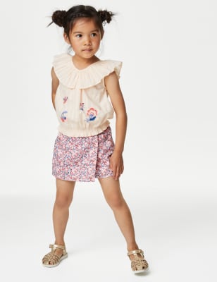 Denim Floral Skort (2-8 Yrs)