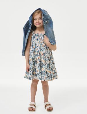 שמלת Mini Me מכותנה טהורה עם הדפס (8-2 שנים) - IL
