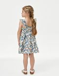 Zuiver katoenen jurk met bloemmotief (2-8 jaar)