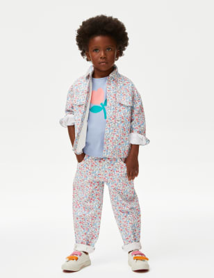 Denim Floral Tapered Jean (2-8 Yrs)