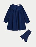 2-delige katoenrijke outfit met corduroy jurk (2-8 jaar)