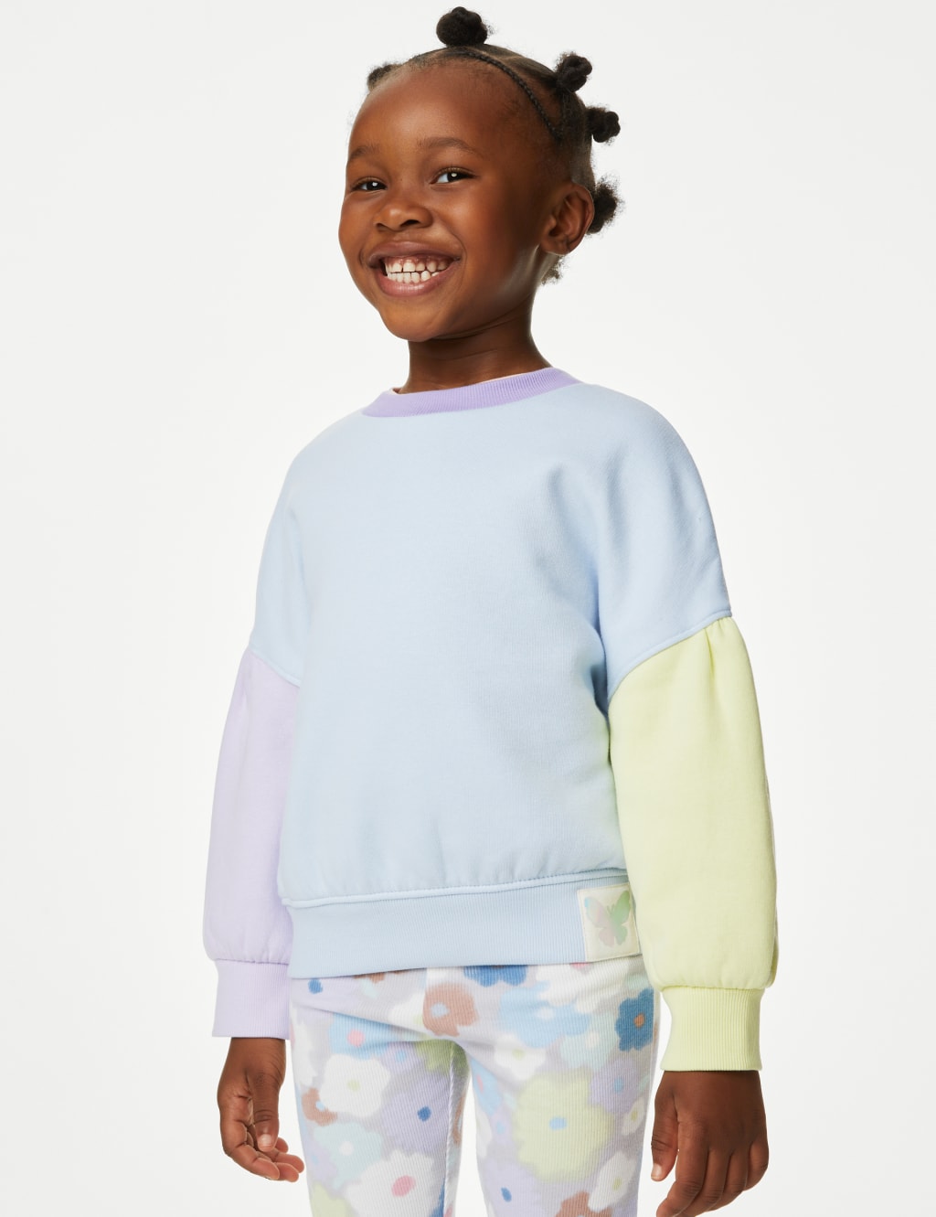 Cotton Rich Colour Block Sweatshirt (2-8 Yrs) image 1