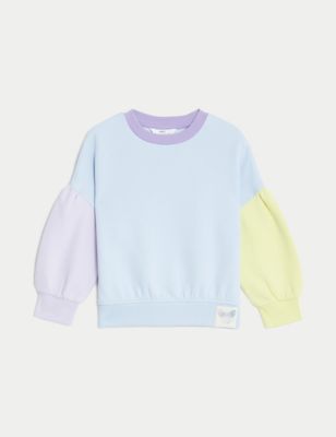 Cotton Rich Colour Block Sweatshirt (2-8 Yrs)