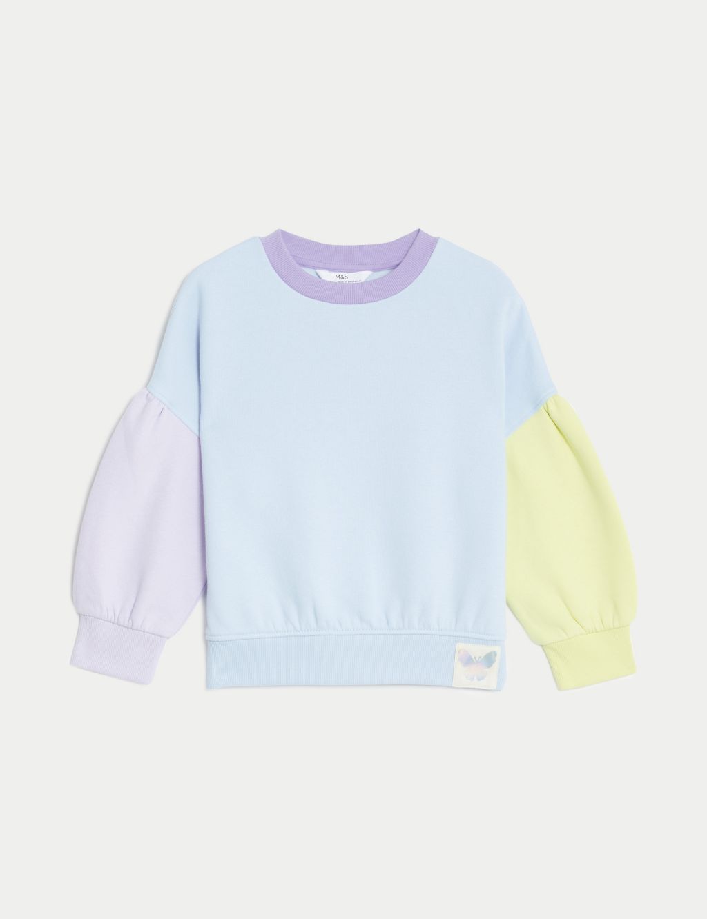 Cotton Rich Colour Block Sweatshirt (2-8 Yrs) image 2