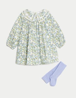 Cotton Rich Floral Top & Bottom Outfit (2-8 Yrs)