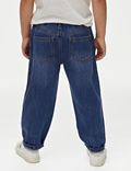 מכנסי ג'ינס רקומים בגזרת קרסול צרה (8-2 שנים)