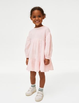 

Girls M&S Collection Pure Cotton Tiered Dress (2-8 Yrs) - Light Pink, Light Pink