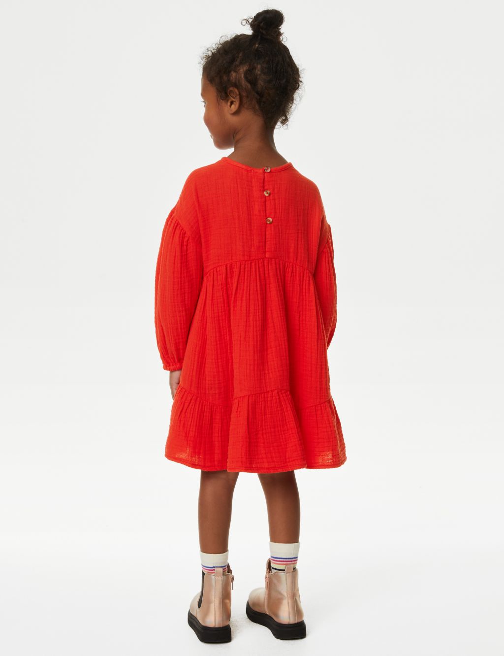 Pure Cotton Tiered Dress (2-8 Yrs) image 4