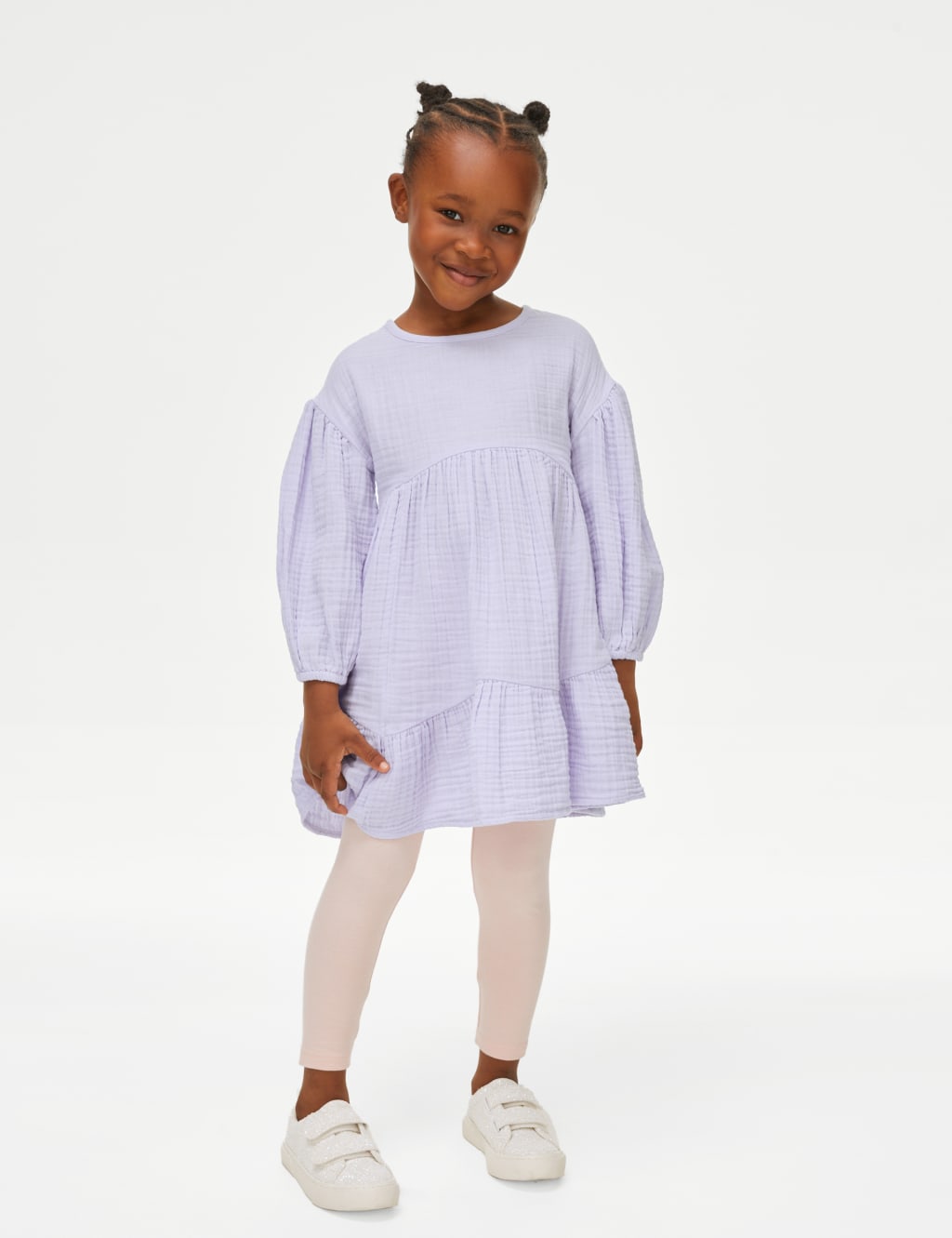 Pure Cotton Tiered Dress (2-8 Yrs)