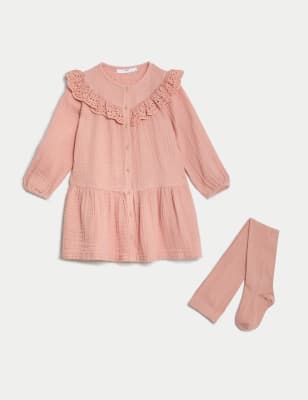 2pc Cotton Rich Broderie Outfit (2-8 Yrs)