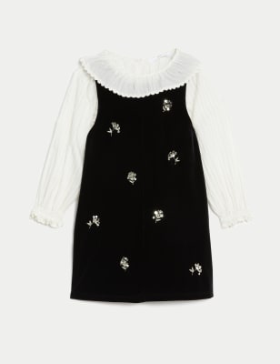 2pc Cotton Rich Sequin Pinafore Outfit (2-8 Yrs)