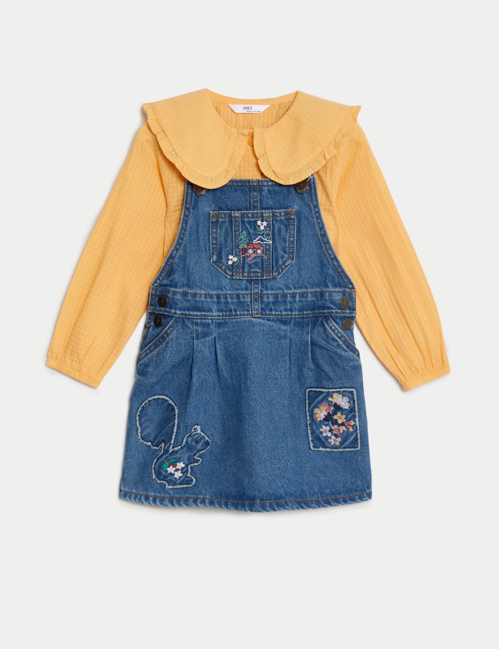 2pc Pure Cotton Squirrel Pinafore Outfit (2-8 Yrs) image 2