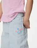 丹宁条纹刺绣锥形牛仔裤（2-8 岁）