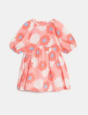 

Girls M&S Collection Pure Cotton Volume Sleeve Dress (2-8 Yrs) - Pink Mix, Pink Mix