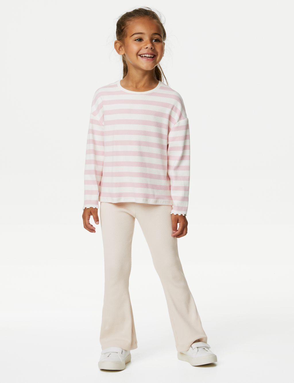 Cotton Rich Ribbed Flared Leggings (2-8 Yrs) image 1