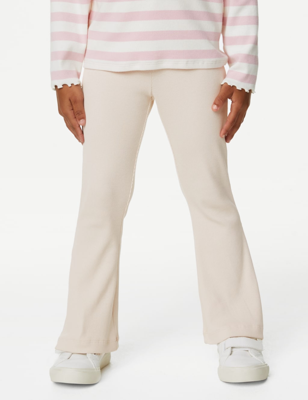 Cotton Rich Ribbed Flared Leggings (2-8 Yrs) image 3