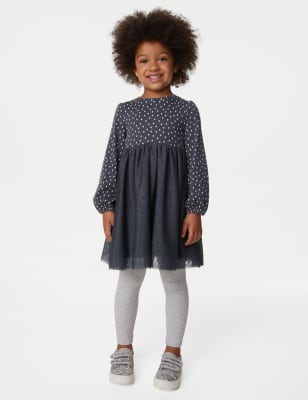 

Girls M&S Collection Heart Print Tulle Dress (2-8 Yrs) - Carbon, Carbon