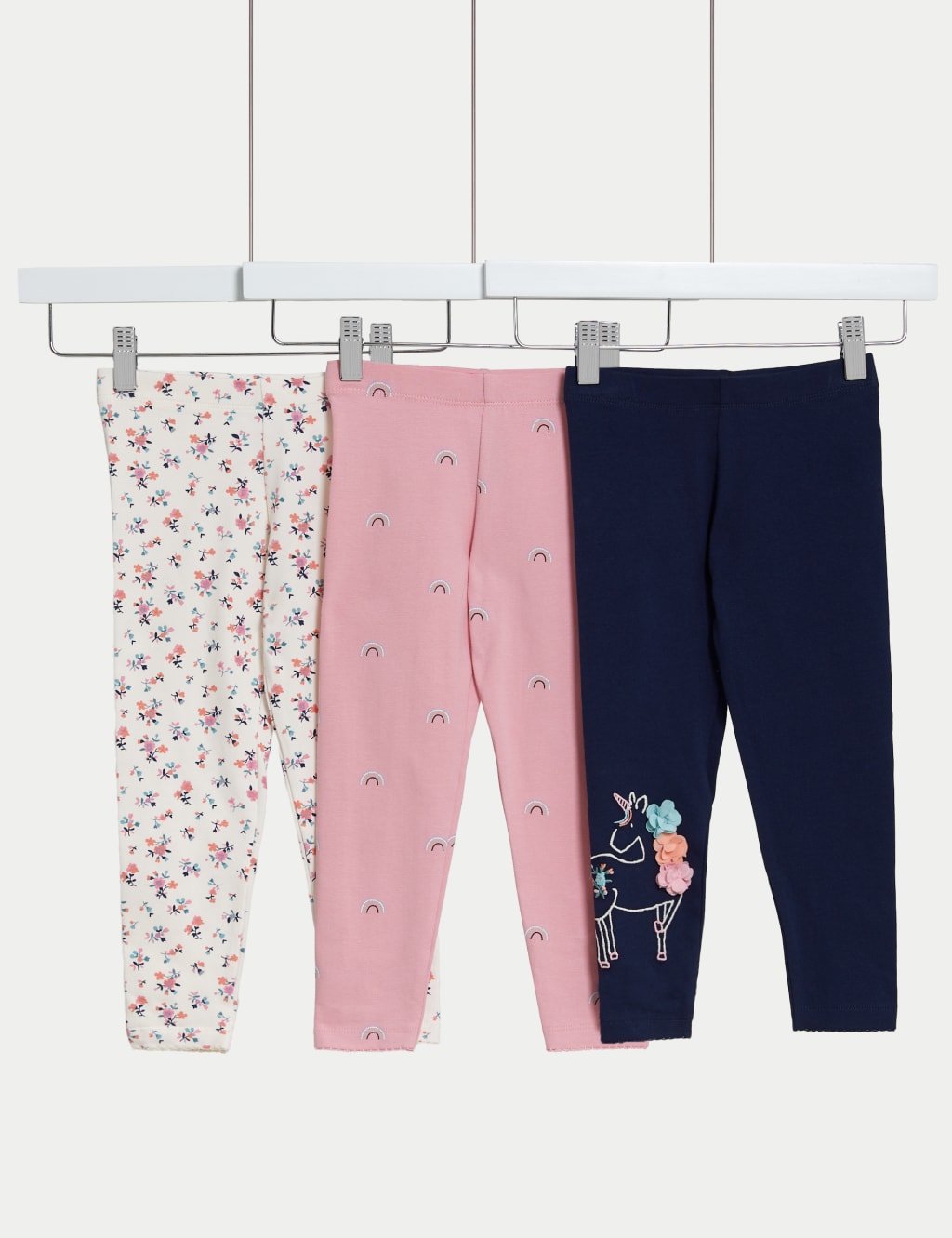 3pk Cotton Rich Unicorn Leggings (2-8 Yrs) image 1