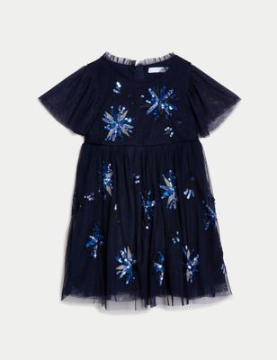 Tulle Sequin Star Party Dress (2-8 Yrs)