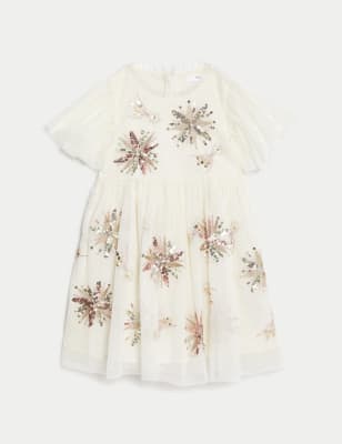 Tulle Sequin Star Party Dress (2-8 Yrs)