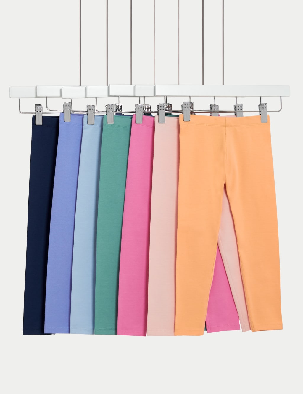 7pk Cotton Rich Plain Leggings (2-8 Yrs) image 1