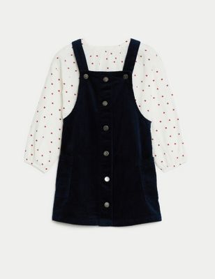 2pc Cotton Rich Cord Star Pinafore Outfit (2-8 Yrs)
