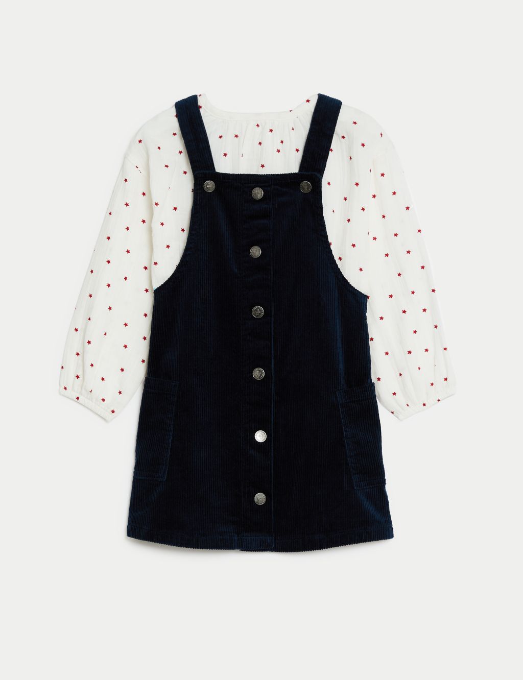 2pc Cotton Rich Cord Star Pinafore Outfit (2-8 Yrs) image 2