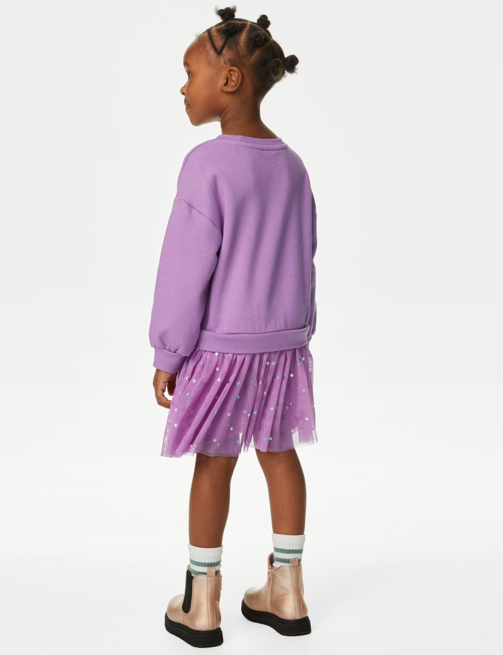Cotton Rich Tulle Sweatshirt Dress (2-8 Yrs) image 4