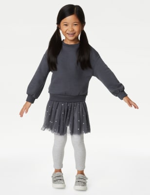 

Girls M&S Collection Cotton Rich Tulle Sweatshirt Dress (2-8 Yrs) - Carbon, Carbon