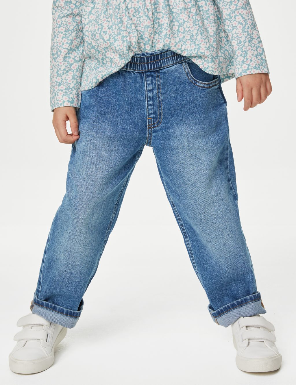 Denim Elasticated Waist Wide Leg Jeans (2-8 Yrs) image 4