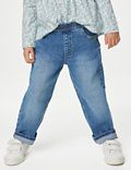 Denim Elasticated Waist Wide Leg Jeans (2-8 Yrs)