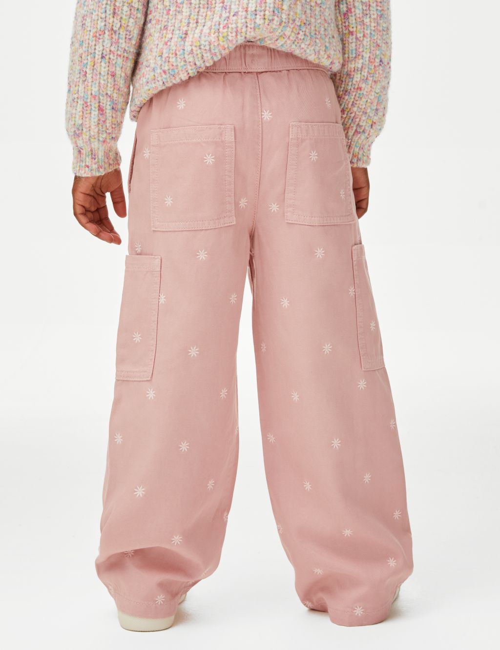 Cotton Blend Floral Cargo Trousers (2-8 Yrs) image 5