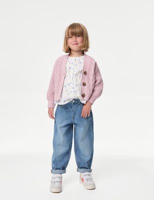 Denim Mom Fit Elasticated Waist Jeans (2-8 Years) - NZ