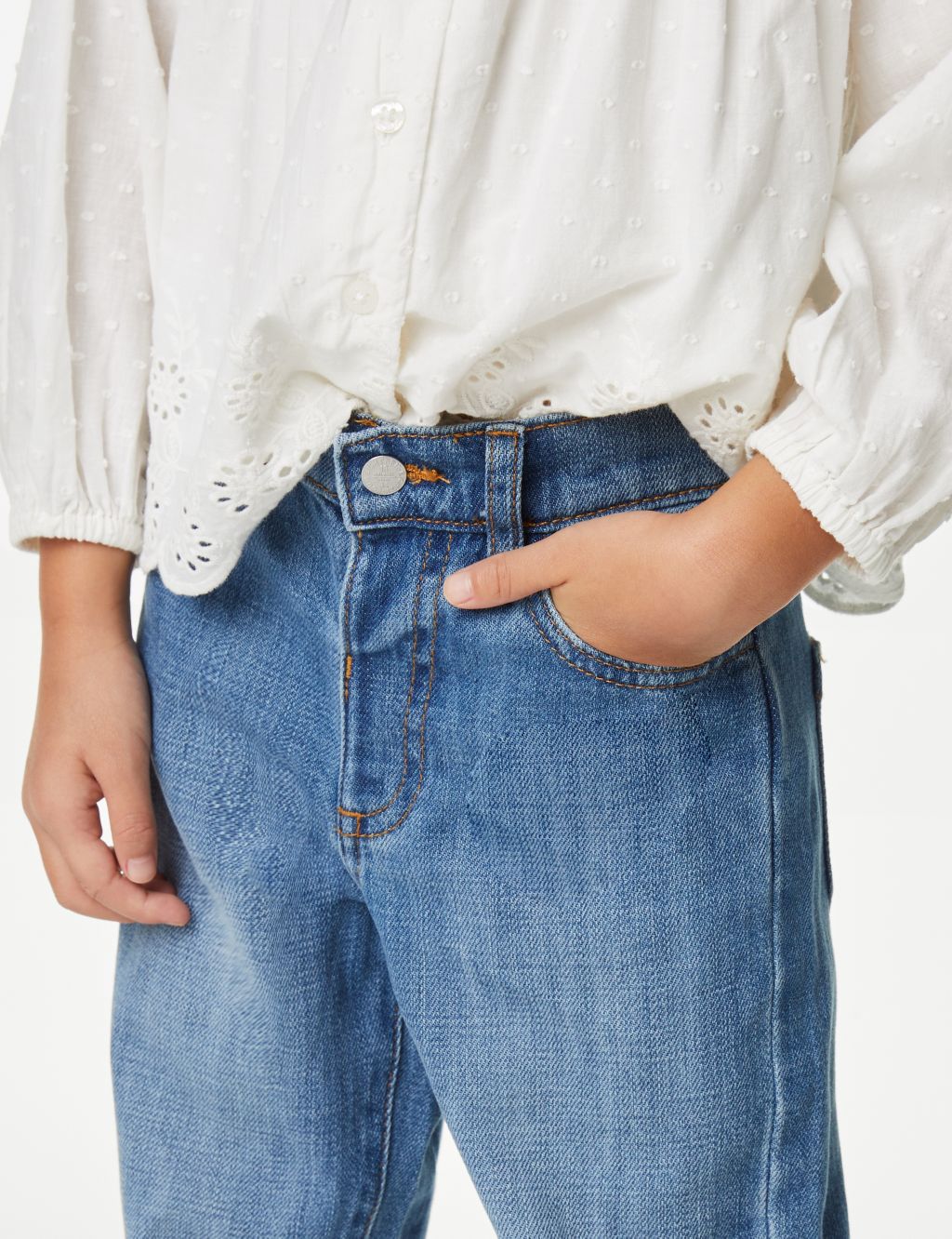 Mom Denim Elasticated Waist Jeans (2-8 Yrs) image 3