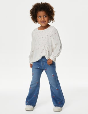 

Girls M&S Collection Regular Denim Cherry Flared Jeans (2-8 Yrs), Denim