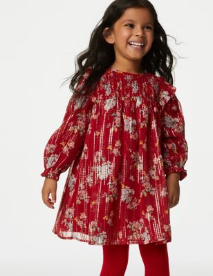 2pc Floral Dress with Tights (2-8 Yrs)