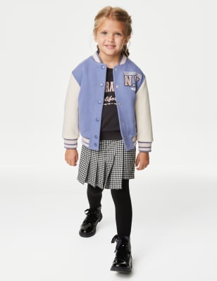 

M&S Collection Conjunto con falda de vichy de algodón y medias (2-8 años) - Carbon, Carbon
