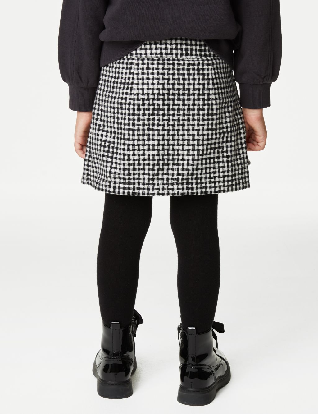 Cotton Rich Gingham Skirt with Tights (2-8 Yrs) image 5