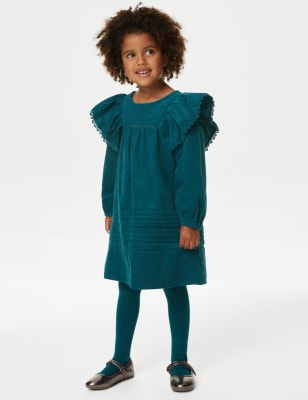 Cotton Rich Dress & Tights Outfit (2-8 Yrs)