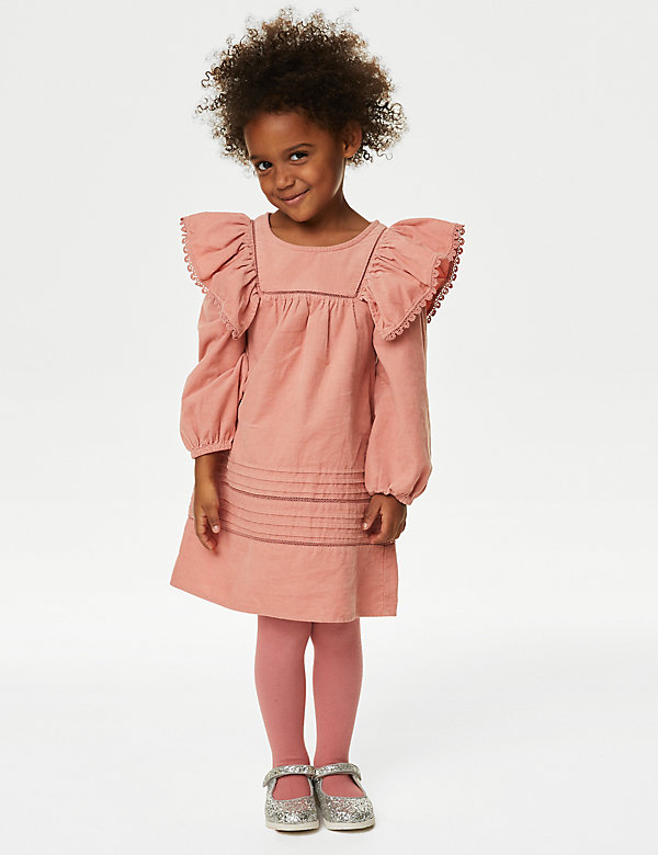 Cotton Rich Dress with Tights (2-8 Yrs)