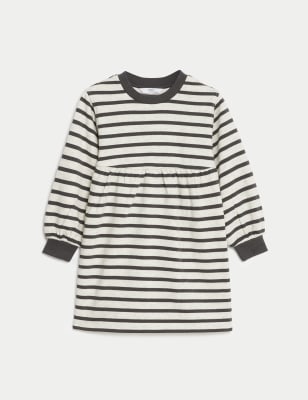 

Girls M&S Collection Cotton Rich Striped Dress (2-8 Yrs) - Carbon, Carbon