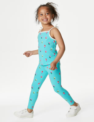 

Girls M&S Collection Cotton Rich Printed Top & Bottom Outfit (2-8 Yrs) - Bright Aqua, Bright Aqua