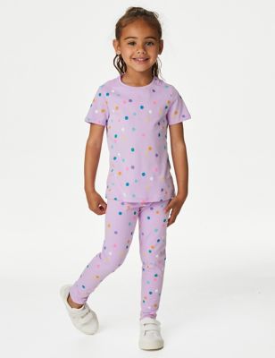 Cotton Rich Spotted Top & Bottom Outfit (2-8 Yrs)