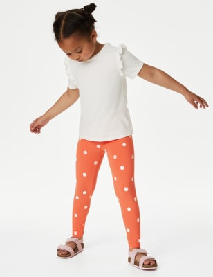 

Girls M&S Collection 2pc Cotton Blend Spotted Top & Bottom Outfit (2-8 Yrs) - Coral Mix, Coral Mix