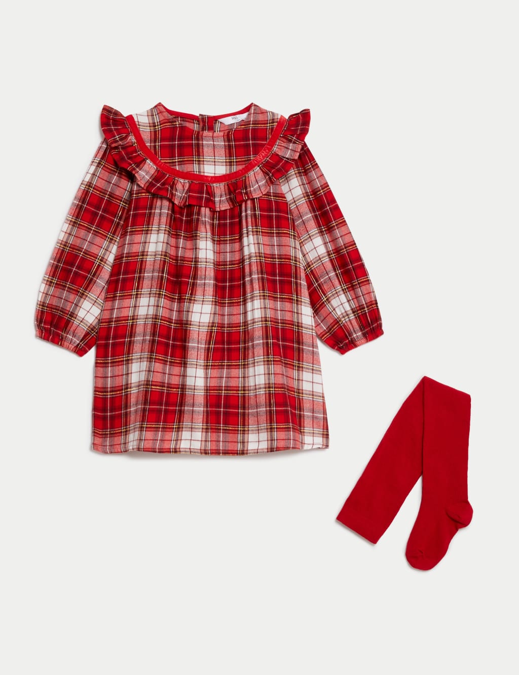 2pc Cotton Rich Check Dress & Tights (2-8 Yrs) image 2