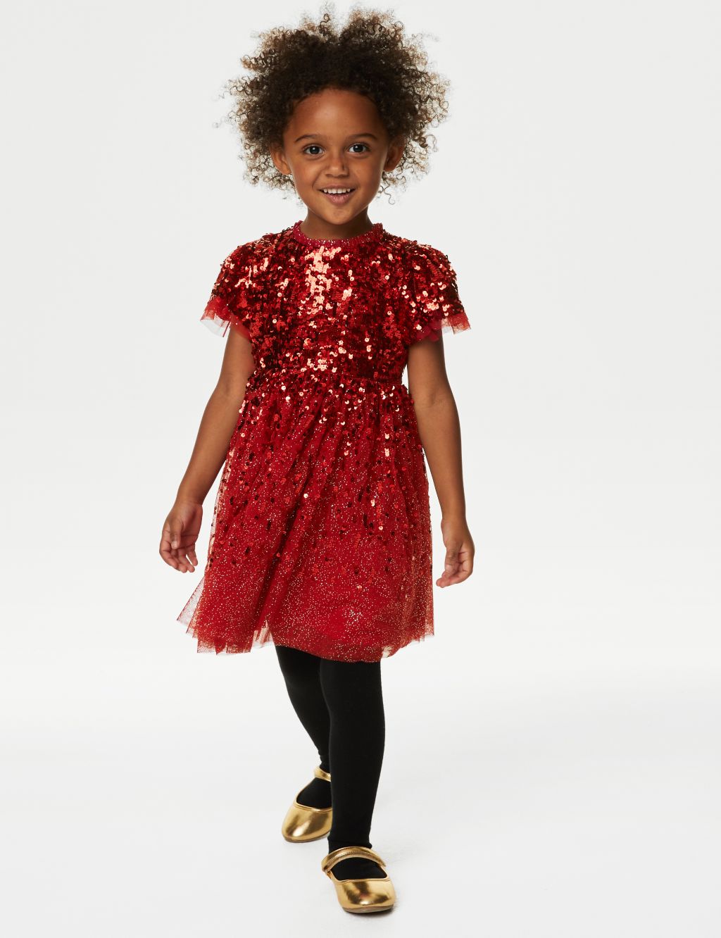Sequin Tulle Party Dress (2-8 Yrs) image 3